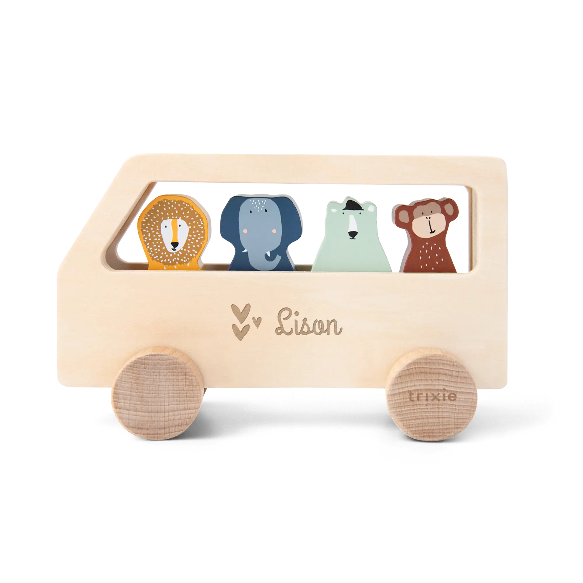 Autobus di animali in legno personalizzato - Trixie