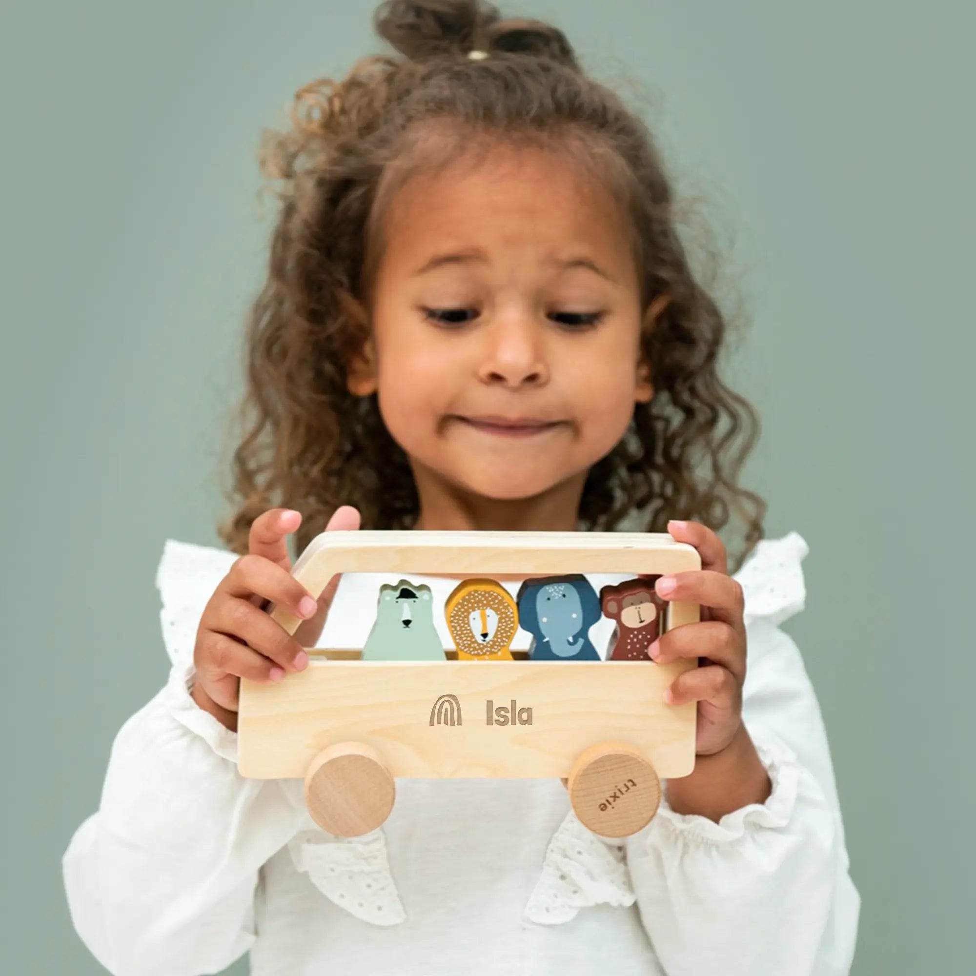 Autobus di animali in legno personalizzato - Trixie