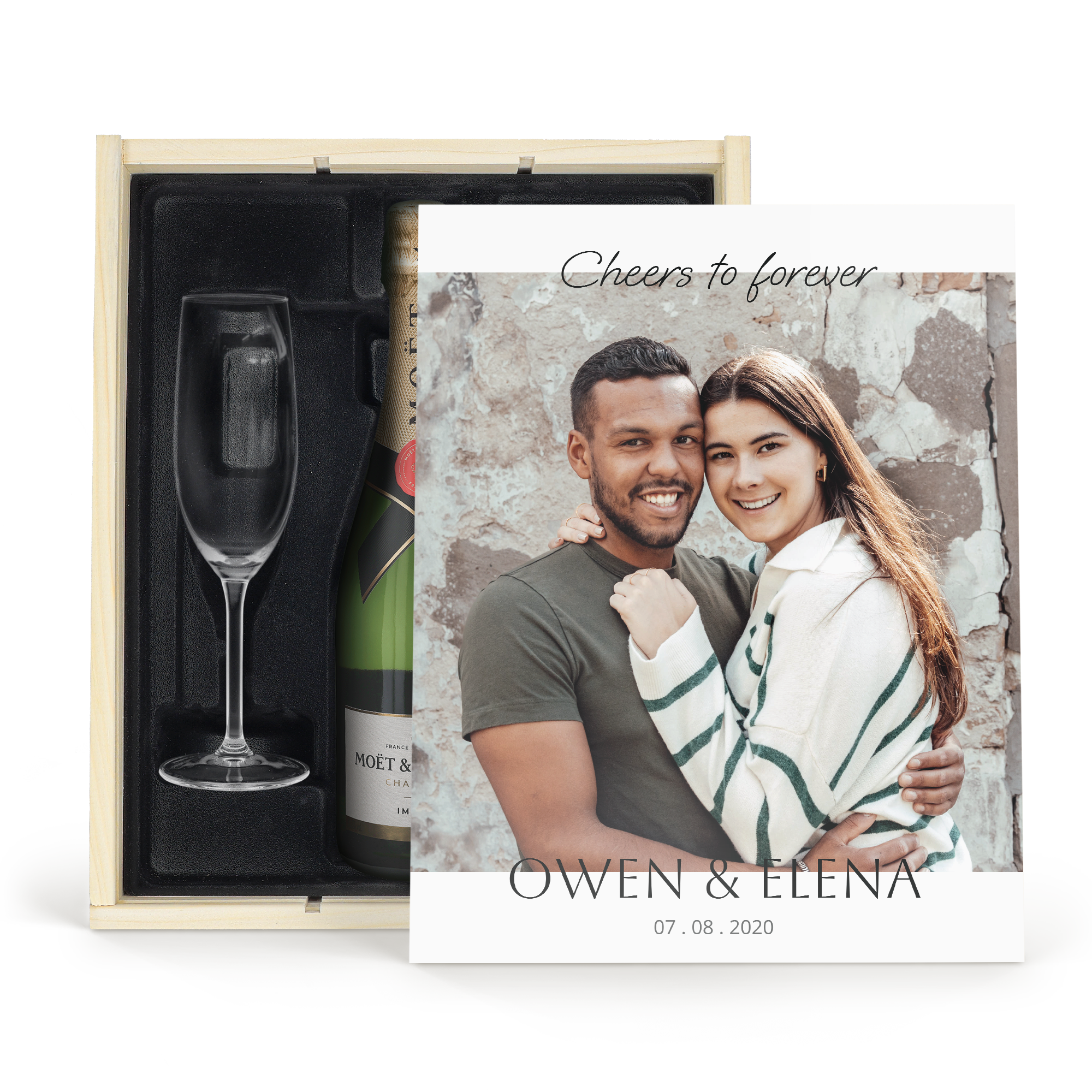 San Valentino in Amore: Champagne Moët & Chandon Brut con calici