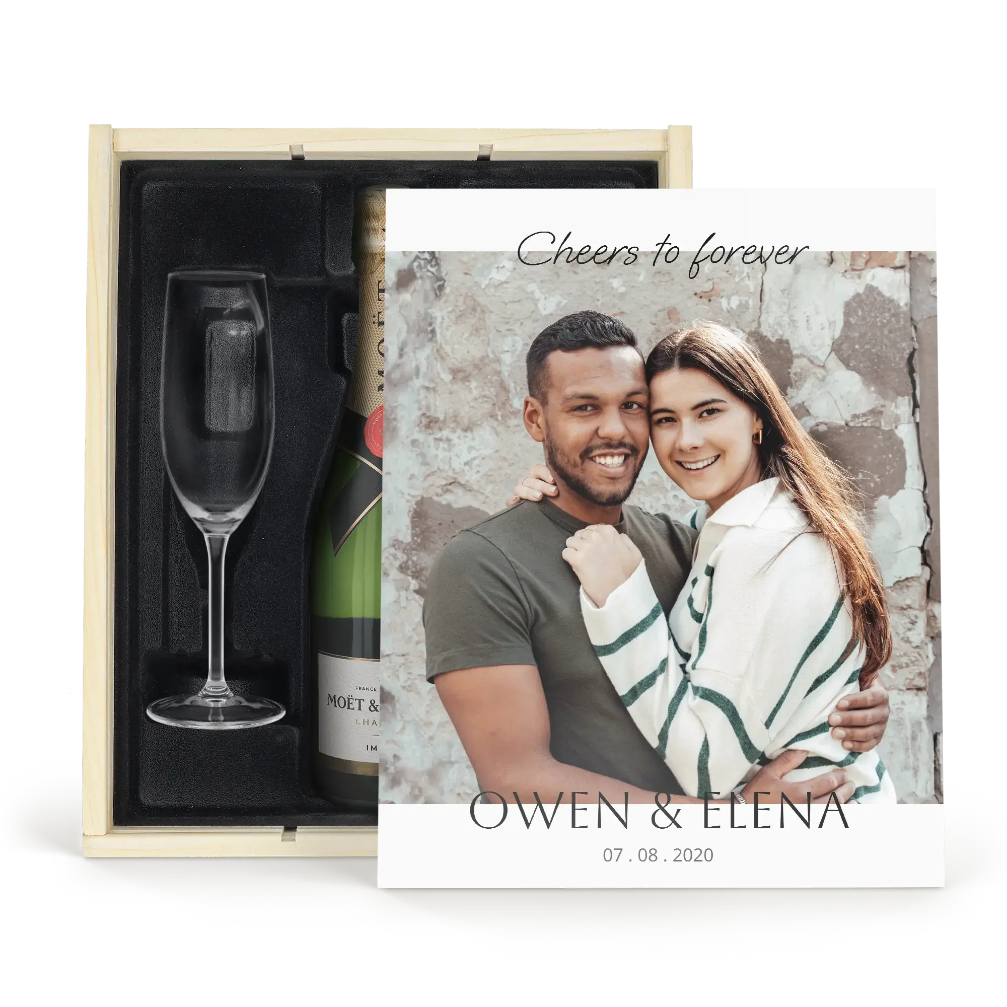 San Valentino in Amore: Champagne Moët & Chandon Brut con calici