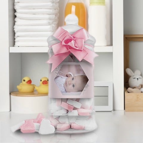 Baby Pink: Biberon con Caramelle a forma di Cuore