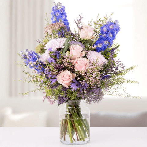 Lively Ocean: Rose Rosa e Deplhinium