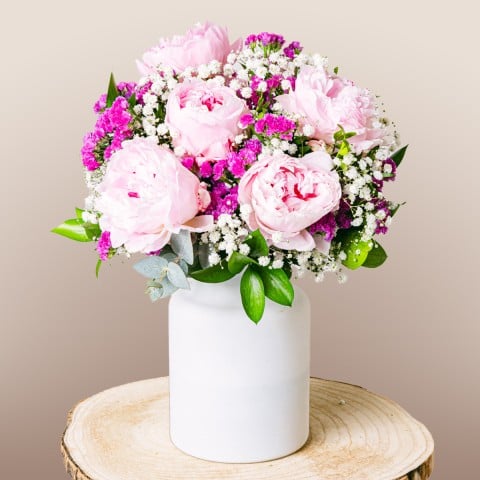Unico: Peonie rosa e statice fucsia