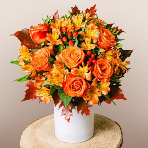 Pumpkin Spice: Rose e Alstroemerie