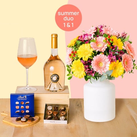 Duo di Gioia Estiva: Gerbere e Vino Rosé
