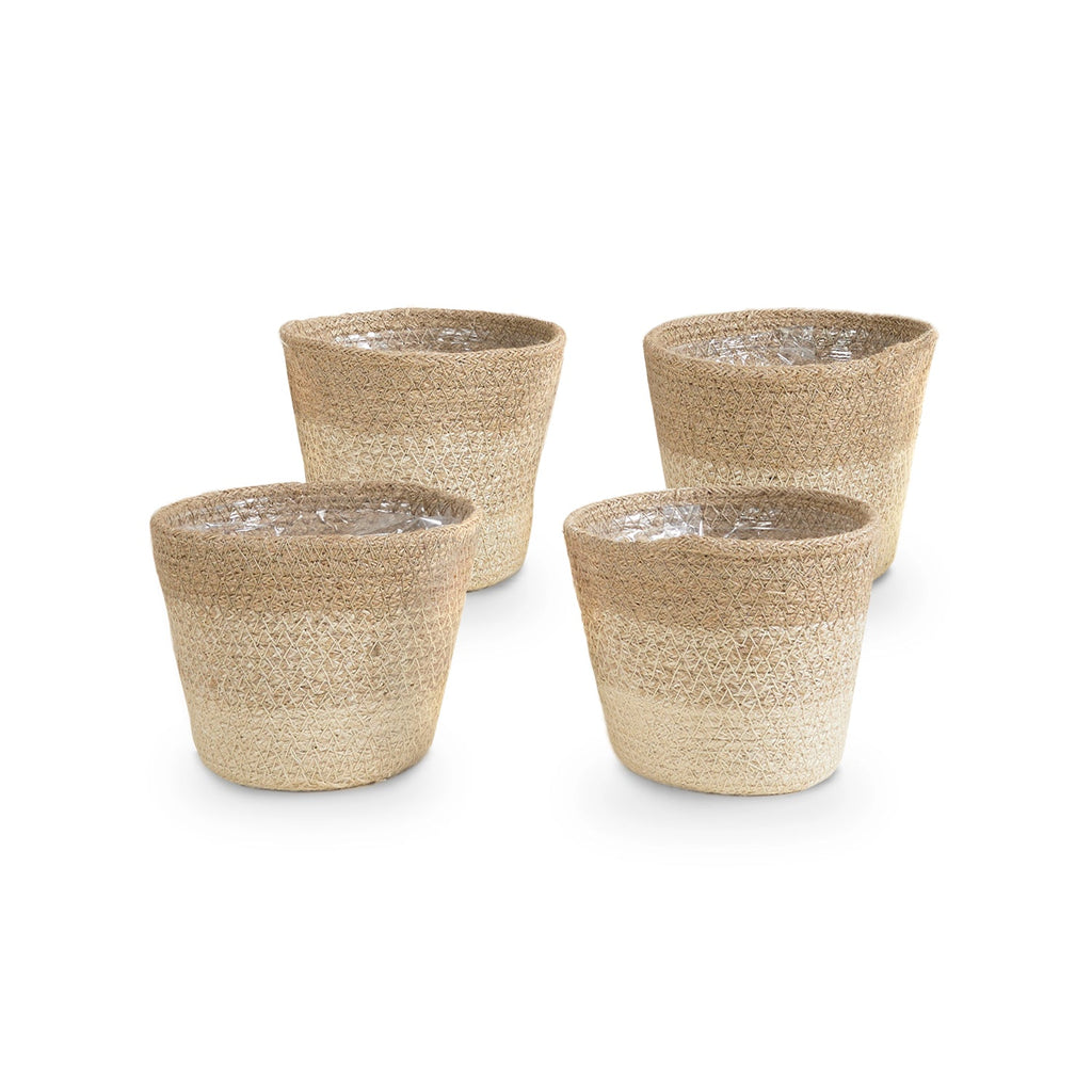 4 Cream Jute Basket - S/12cm Flora Queen Flora Queen