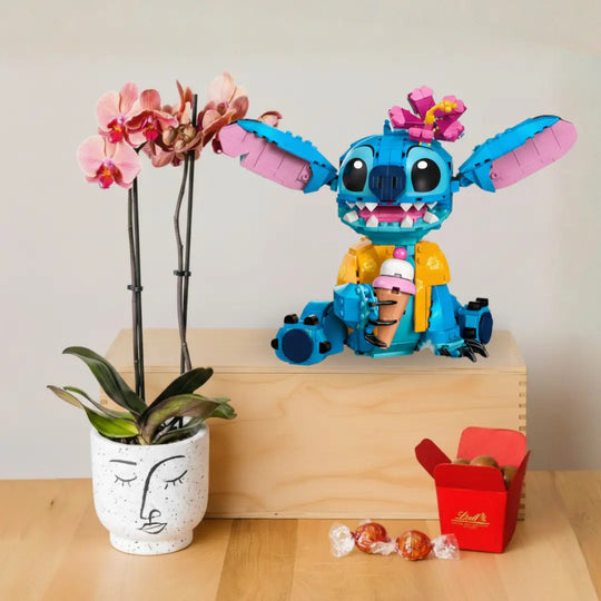 LEGO Stitch Celebration with Orchid Flora Queen Flora Queen